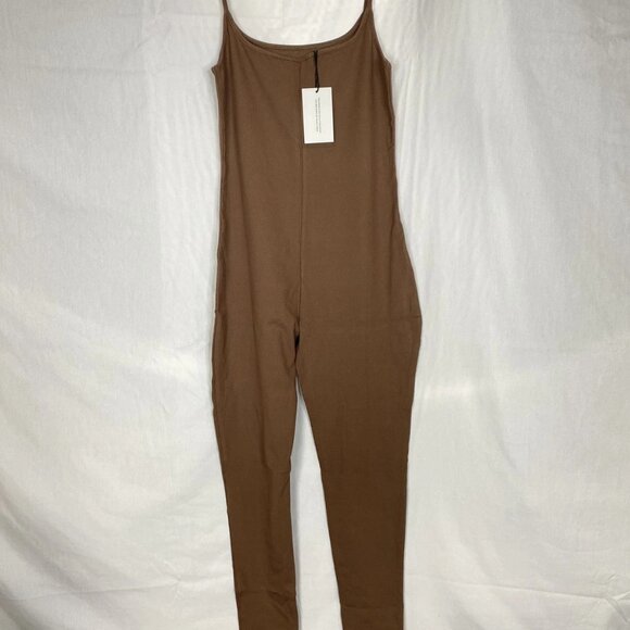 Bumpsuit Women’s Sculpting Rib Soft Maternity Unitard Jumpsuit – Brown – Size L - Picture 7 of 12